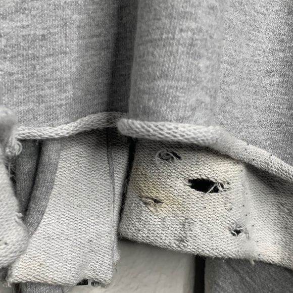 UNIF Grey Distressed Swing Style Zip Hoodie Jacket - Picture 6 of 9